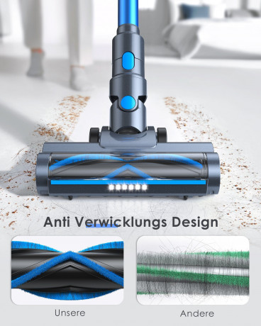 oyajia oyajia Akku-Hand-und Stielstaubsauger 6 in 1 Kabellos 22,2V Akkusauger 23000Pa Burstenlosen Motor, 225,00 W, beutellos, 45 Min. Laufzeit fur Hartboden, Teppich, Tierhaare Blau Беспроводной ручной пылесос oyajia Беспроводной беспроводной пылесос 6 в