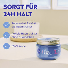 NIVEA Pflege &amp; Halt Styling Creme Gel, 150 ml, Нивеа Крем-гель для укладки волос, пантенол и витамин B3, естественный вид и сильная фиксация, 150 мл