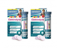 Sanotact Junior 2stk, Электролиты шипучие таблетки для детей от 4 лет Германия, магний и минералы для водного баланса, витамины для детей, вкус клубника , 16 таблеток х 2 упаковки
