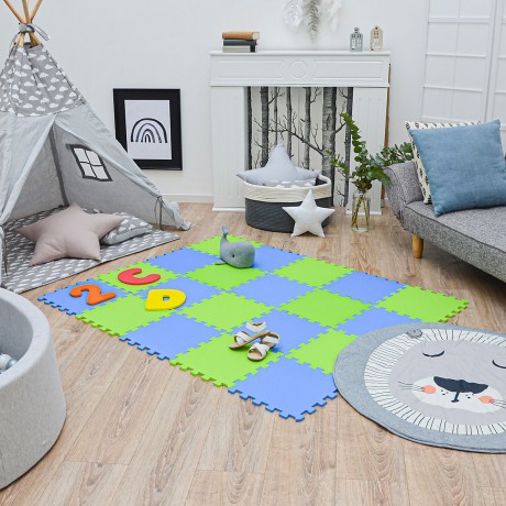 LittleTom Puzzlematte Uni Hellgrun Hellblau 20 Teile Коврик-пазл Uni светло-зеленый светло-голубой 20 штук