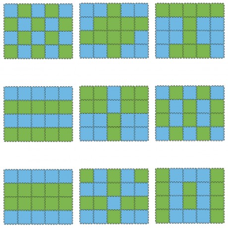 LittleTom Puzzlematte Uni Hellgrun Hellblau 20 Teile Коврик-пазл Uni светло-зеленый светло-голубой 20 штук