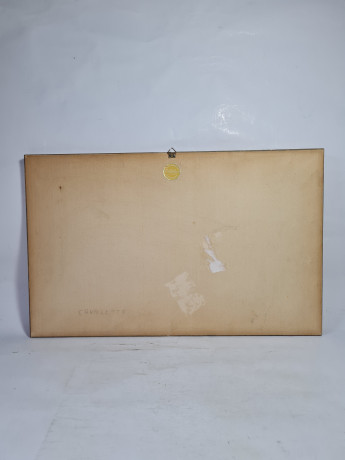 Картина винтажная W.Welker Heidelberg "Вид на Дворец дожей в Венеции", деревянная рама, 40,5 x 25,5 см, Германия, 1960-1970гг.