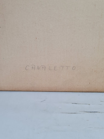 Картина винтажная W.Welker Heidelberg "Вид на Дворец дожей в Венеции", деревянная рама, 40,5 x 25,5 см, Германия, 1960-1970гг.