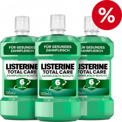 Listerine 3er-Set Mundspuelung Total Care Zahnfleisch-Schutz, 3 x 500 ml, Listerine набор ополаскивателей для полости рта Total Care Zahnfleisch-Schutz, комплексная защита десен 6 в 1, 3 x 500 мл