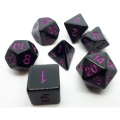 dice4friends 7-tlg. RPG Wurfelset Pearl: Black\/Purple 7 шт. RPG Dice Set Жемчуг: черный/фиолетовый