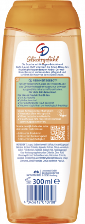 CD Dusche Gluecksgefuehl 300 ml, Гель для душа с апельсиновым экстрактом и увлажняющим комплексом, 300 мл