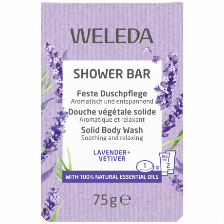 WELEDA Feste Duschpflege Lavender + Vetiver, 75 g, Твёрдое средство для душа Lavender + Vetiver с маслом ши и ароматом лаванды и ветивера, 75 г