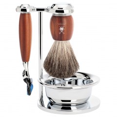 Muhle VIVO 4-tlg. Rasierset  Gillette Fusion Griffe Pflaumenholz  ВИВО 4 шт. Набор для бритья Gillette Fusion с ручками из сливового дерева