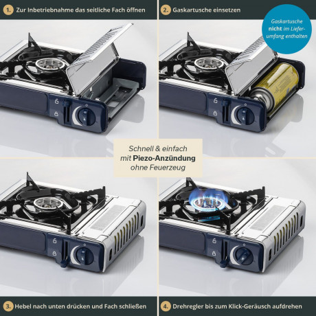 Skandika Skandika Gaskocher Brann 1-flammig, (1-St), robuster Campingkocher fur Gaskartuschen MSF-1A 227 g, Edelstahl  Газовая плита Skandika Brann 1 пламя, (1 шт.), прочная походная плита для газовых баллончиков MSF-1A 227 г, нержавеющая сталь