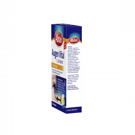Abtei Augen Vital Tag & Nacht Kapseln, 3stk x 30 St (90st), Витаминный комплекс А, C, E, B2, DHA, цинк, селен и медь для глаз: день и ночь, 3 упаковки по 30 штук