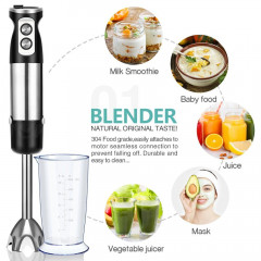 IBETTER IBETTER Stabmixer, Stabmixer Edelstahl Set 800-1000 W- Purierstab 12 Stufen, mit Schneebesen, Standmixer Aufsatz, Zerkleinerer, 600 ml Mixbecher Schwarz ( 800W 5 in 1)  Ручной блендер IBETTER, набор ручного блендера из нержавеющей стали 800-1000 В