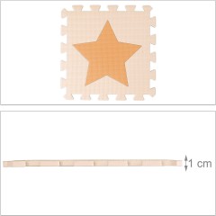 relaxdays 45 x Puzzlematte Sterne orange-beige 45 x коврик-пазл звезды оранжево-бежевый
