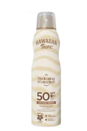 Hawaiian Tropic Hydrating Protection C-Spray LSF50 177ml, Увлажняющий защитный спрей SPF50  ультралегкая текстура, водостойкий, тропический аромат 177мл
