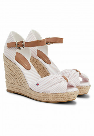 Tommy Hilfiger SEERSUCKER Wedge sandals seersucker soothing pink SEERSUCKER Босоножки на танкетке Сирсакер успокаивающий розовый