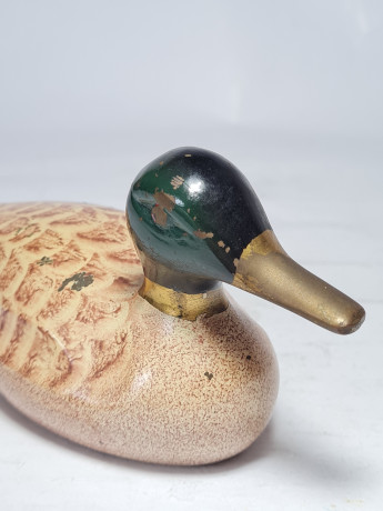 Статуэтка винтажная среднего размера "Уточка", дерево, 8 x 17 см, Германия, 1960-70гг.