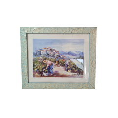 Картина винтажная "Сбор винограда" М.Кристоф, 35 x 28,5 см, Германия, 1960-70гг.