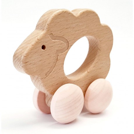 HESS Holzspielzeug Rolli Schaf Деревянная игрушка-овца в инвалидной коляске