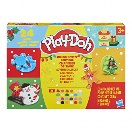 Hasbro Play-Doh Adventskalender G3361, Hasbro Play-Doh детский адвент-календарь с пластилином и инструментами, 24 баночки и 16 аксессуаров, от 3 лет