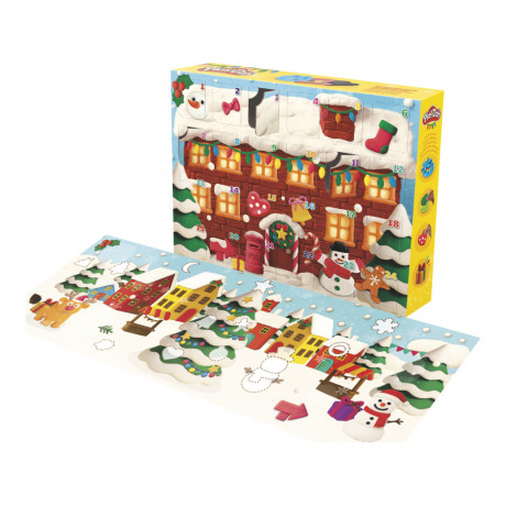 Hasbro Play-Doh Adventskalender G3361, Hasbro Play-Doh детский адвент-календарь с пластилином и инструментами, 24 баночки и 16 аксессуаров, от 3 лет