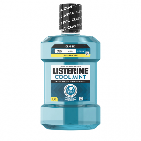 Listerine Mundspuelung Cool Mint XXL, 1000 ml, Listerine ополаскиватель для полости рта Cool Mint XXL с интенсивным мятным вкусом, 1000 мл