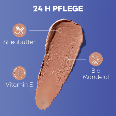 Labello Caring Beauty Nude LSF 30, Нюдовый бальзам для губ и щёк с маслом ши и миндальным маслом для питания и мягкости, SPF 30, 4,8 г