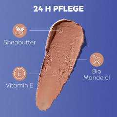 Labello Caring Beauty Nude LSF 30, Нюдовый бальзам для губ и щёк с маслом ши и миндальным маслом для питания и мягкости, SPF 30, 4,8 г