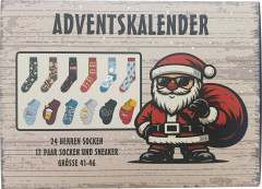 Herren Socken Adventskalender 2026, Мужской адвент-календарь 2026 с носками, 12 пар, размер 41–46