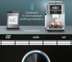 SIEMENS SIEMENS Kaffeevollautomat EQ.9 plus connect s500 TI9558X1DE, extra leise, automatische Reinigung, bis zu 10 individuelle Profile  Полностью автоматическая кофемашина SIEMENS EQ.9 plus Connect s500 TI9558X1DE, особо тихая, автоматическая очистка, д