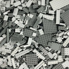 LEGO LEGO Graue Steine gemischt - Hellgrau\/Dunkelgrau Brandneu - 250x LEGO Grey Bricks Mixed — светло-серый/темно-серый, совершенно новый — 250x