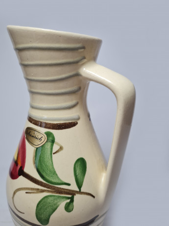 Scheurich Ваза-кувшин с цветочным рисунком ручной работы, 21,5 x 9,5см, Германия, 1960-70гг.