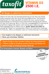 taxofit (таксофит) Vitamin D3 2500 IE Mini-Tabletten 50 St, таксофит Витамин D3 2500 IE мини-таблетки 50 шт.