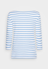 Tommy Hilfiger SLIM BOAT Neck 3/4 Sleeve Long sleeved top sky cloud/white SLIM BOAT Neck Рукав 3/4 Топ с длинными рукавами небо облако/белый