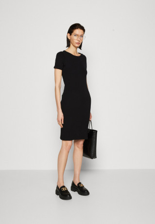 Tommy Hilfiger KNEE DRESS Jersey dress black ПЛАТЬЕ НА КОЛЕНАХ Платье из джерси черный