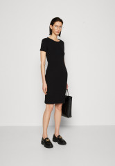 Tommy Hilfiger KNEE DRESS  Jersey dress black ПЛАТЬЕ НА КОЛЕНАХ Платье из джерси черный