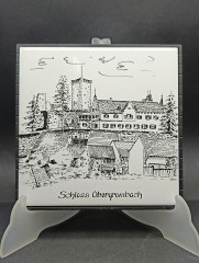 Панно винтажное Alcora &quot;Замок Обергромбах&quot;, с подвесом, керамич.плитка, 16 х 16 см, Испания, 1970-80гг.