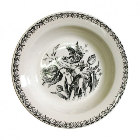 Gien Fayencerie Gien 'Tulipes Noires' Suppenteller 23 cm Gien "Tulipes Noires" Тарелка суповая 23 см