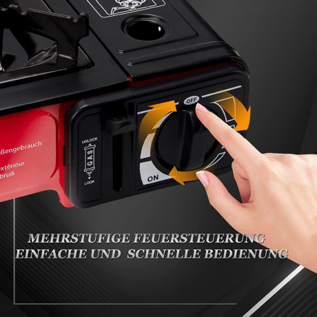 HOMELUX HOMELUX Gaskocher Campingkocher 2,0 KW mit Gaskartuschen und Tragekoffer, (Set, 8-St., Grill Camper im Outdoor Camping), 2,0 KW Газовая плита HOMELUX походная 2,0 кВт с газовыми баллонами и футляром для переноски (набор, 8 шт., кемпер-гриль в кем