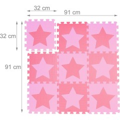 relaxdays 45 x Puzzlematte Sterne rosa-pink 45 x коврик-пазл звезды розово-розовый