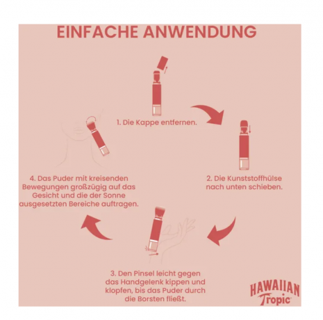 Hawaiian Tropic Mineral Powder Brush LSF 30,  Кисть c минеральной пудрой SPF 30,  со 100% минеральными фильтрами, 4,3г