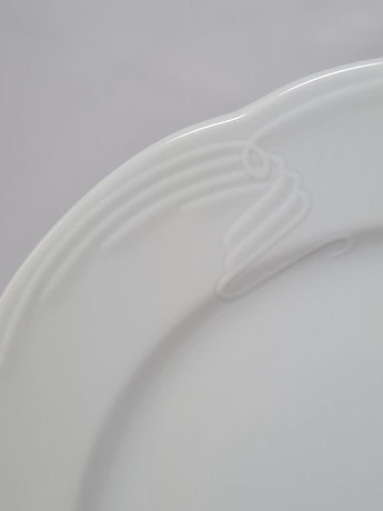 Набор посуды для кофе винтажный на 3 персоны Schumann, белый фарфор с фактурным узором, Германия, 1960-70гг.