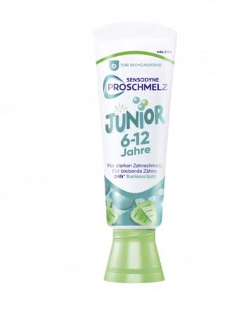Sensodyne ProSchmelz Junior Zahncreme 75ml, Зубная паста для детей для крепкой зубной эмали, от 6 до 12 лет, фруктово-мятный вкус 75мл