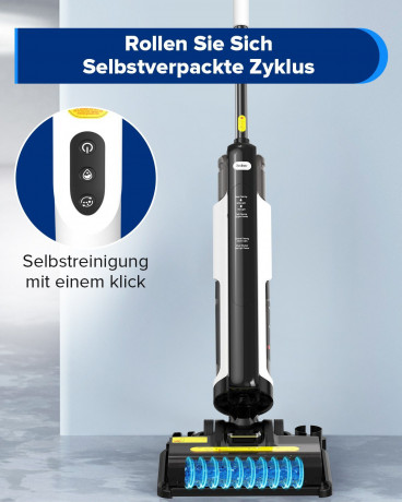 Redkey Redkey Nass-Trocken-Akkusauger W12 SE, 180,00 W, Nass-Trocken-Sauger Staubsauger,Wischmopp, Nass-und Trockensauger Selbstreinigung LED,Leistungsstark leicht leise Беспроводной пылесос Redkey для сухой и влажной уборки W12 SE, 180,00 Вт, пылесос дл