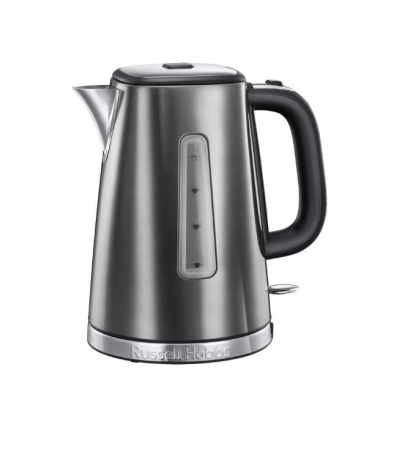 Russell Hobbs Wasserkocher Luna, Edelstahl, Grau, Электрический чайник 23211-70 объёмом 22,8 x 20,3 x 24 cm 1,16 Kilogramm л, нержавеющая сталь, мощностью 2400