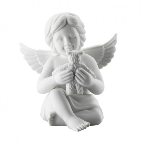 Rosenthal Rosenthal Engel mit Teddybar gross weiss matt 13,5 cm Ангелочек Rosenthal с плюшевым мишкой большой белый матовый 13,5 см