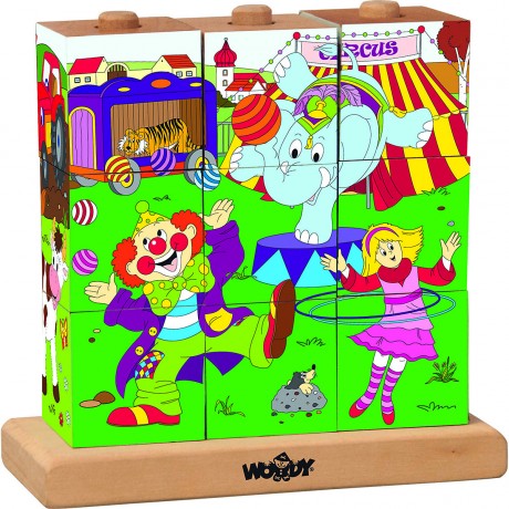 Woodyland Holzspielzeug Puzzle- und Steckspiel Zirkus Цирковая деревянная игрушка-пазл и слот-игра