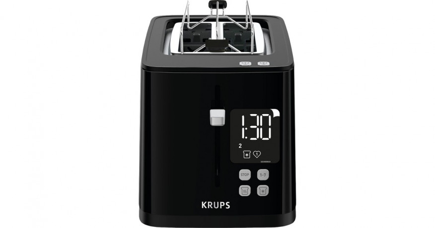 Krups Krups Smart'n Light Toaster KH6418 schwarz, 850 Watt, fur 2 Scheiben Toast schwarz Тостер Krups Smart'n Light KH6418 черный, 850 Вт, на 2 ломтика тостов