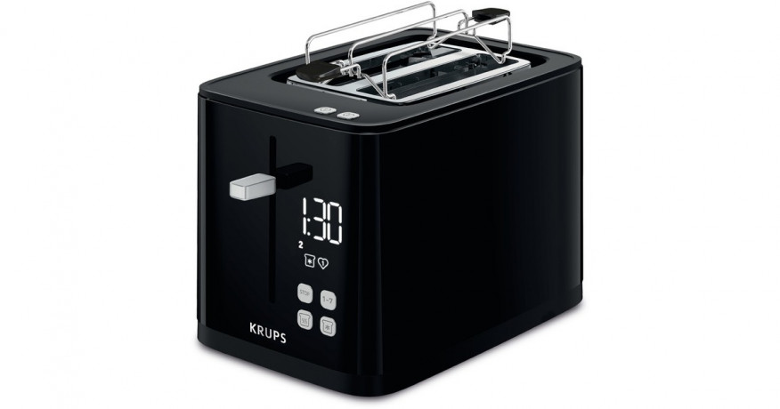 Krups Krups Smart'n Light Toaster KH6418 schwarz, 850 Watt, fur 2 Scheiben Toast schwarz Тостер Krups Smart'n Light KH6418 черный, 850 Вт, на 2 ломтика тостов