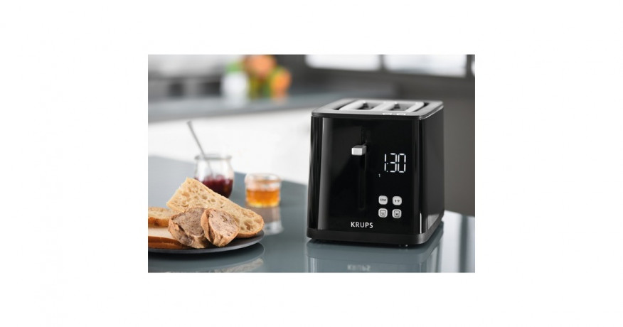 Krups Krups Smart'n Light Toaster KH6418 schwarz, 850 Watt, fur 2 Scheiben Toast schwarz Тостер Krups Smart'n Light KH6418 черный, 850 Вт, на 2 ломтика тостов