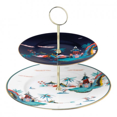 Wedgwood Wedgwood Wonderlust Etagere Blue Pagoda 2-tlg. Подставка для торта Wedgwood Wonderlust Blue Pagoda 2 шт.