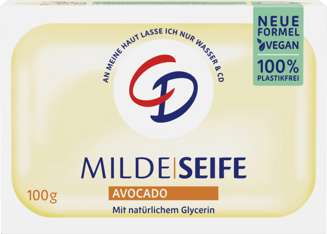 CD Milde Seife Avocado 100 g, Мягкое растительное мыло с авокадо для чувствительной кожи, 100 г